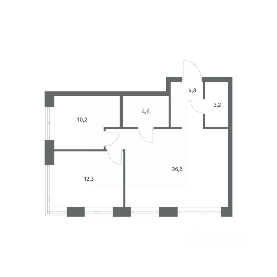 2-комн. квартира, 61,78 м², в ЖК NEWПИТЕР