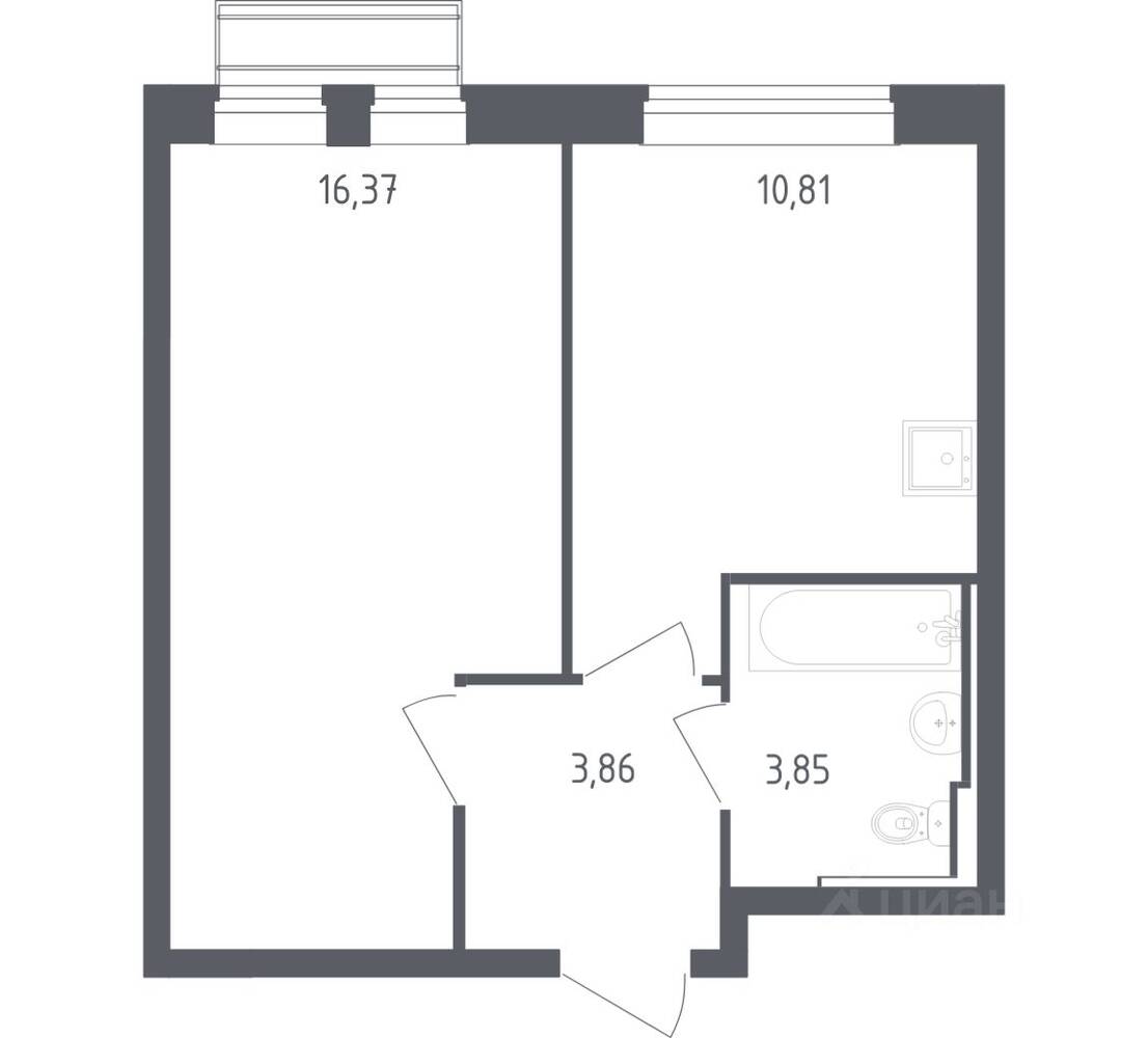 1-комн. квартира, 34,89 м², в ЖК Рублевский Квартал