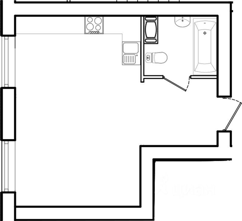 1-комн. квартира, 26,8 м², в Малоэтажный ЖК «Щегловская усадьба»