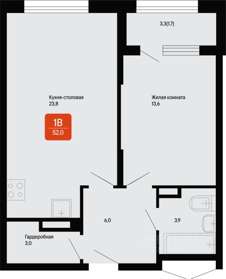 1-комн. квартира, 52 м², в Малоэтажный ЖК «Подлипки-Город»