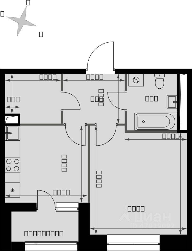 1-комн. квартира, 41,9 м², в ЖК Sky Garden