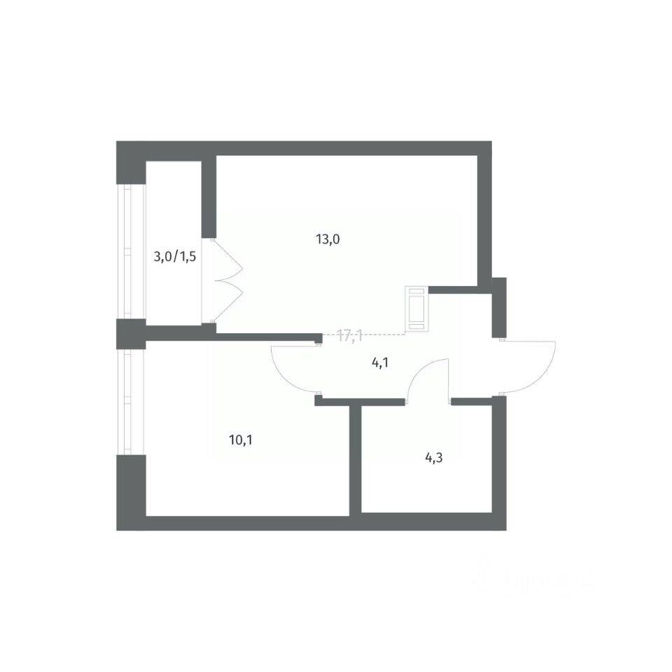 1-комн. квартира, 33,01 м², в ЖК NEWПИТЕР