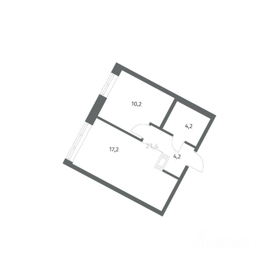 1-комн. квартира, 35,85 м², в ЖК NEWПИТЕР