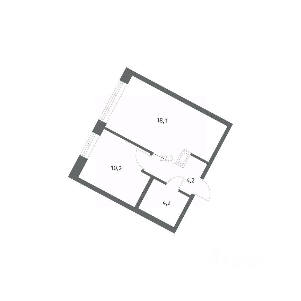 1-комн. квартира, 36,73 м², в ЖК NEWПИТЕР