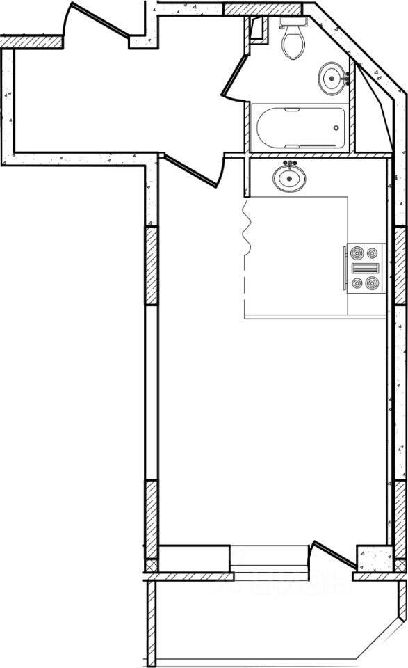 Планировка 1 комнатной квартиры, 29.4 м², в «Шепчинки»