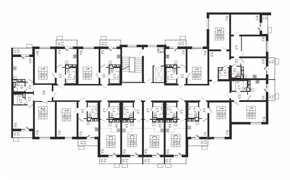 1-комн. квартира, 38,4 м², в ЖК «Пироговская Ривьера»