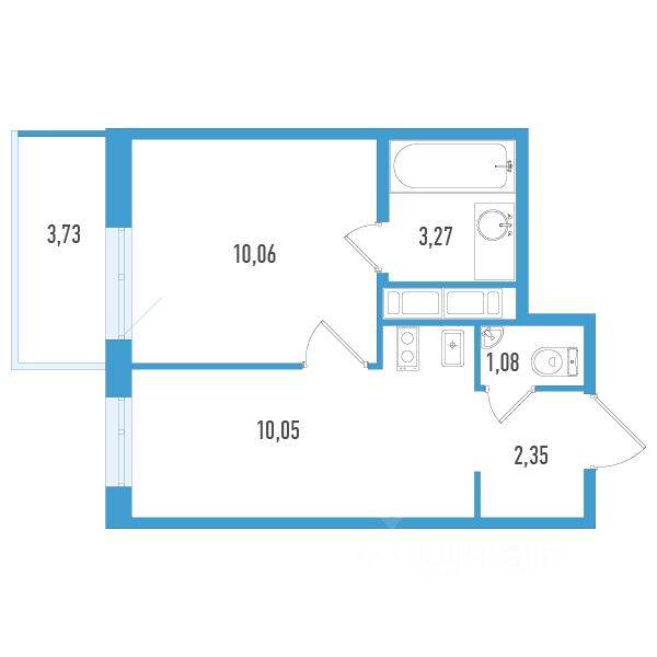1-комн. квартира, 27,93 м², в ЖК Аэросити Life