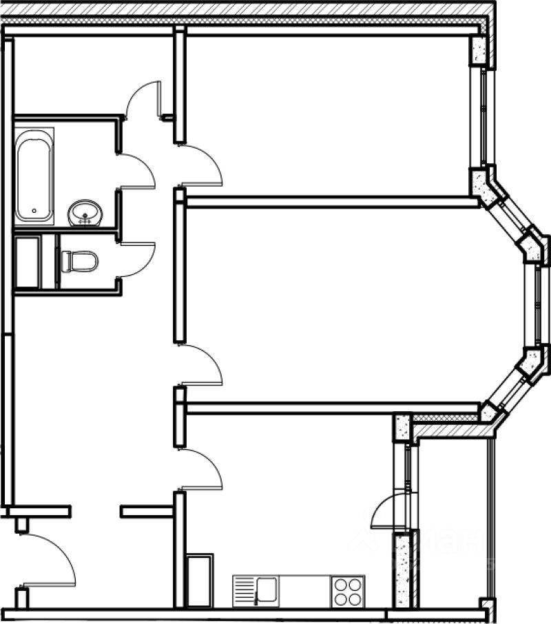 Планировка 2 комнатной квартиры, 71.4 м², в «Шепчинки»