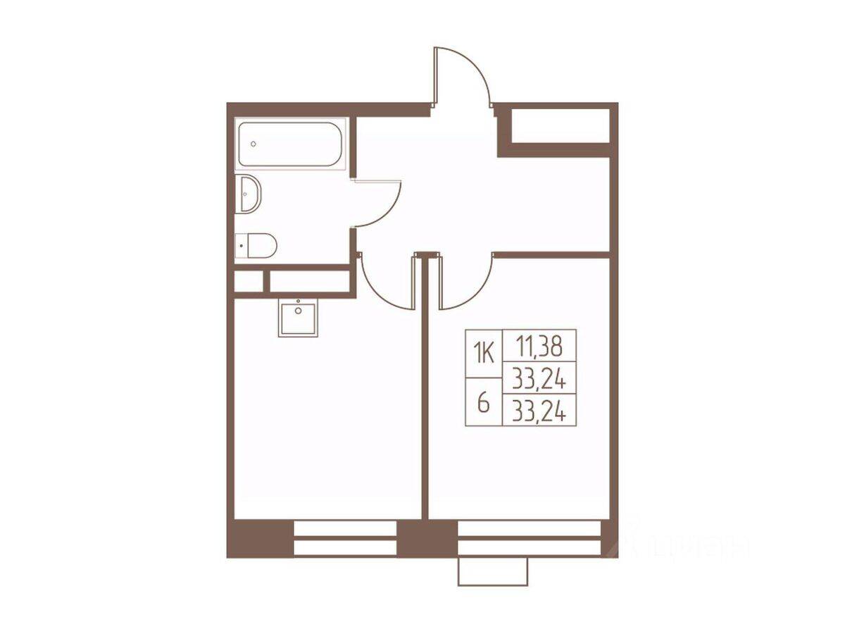 1-комн. квартира, 33,2 м², в ЖК Западная Ивантеевка