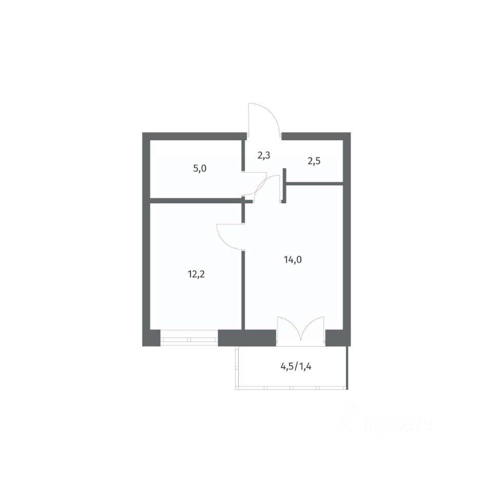 1-комн. квартира, 37,47 м², в ЖК NEWПИТЕР