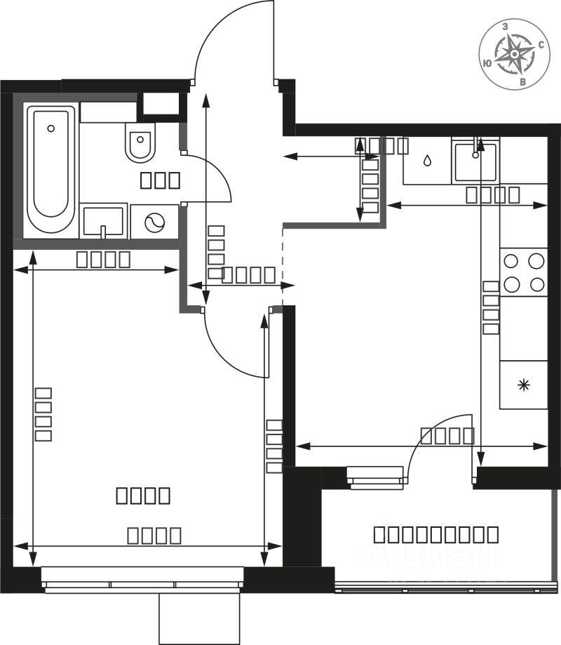 1-комн. квартира, 32,8 м², в ЖК 1-й Химкинский