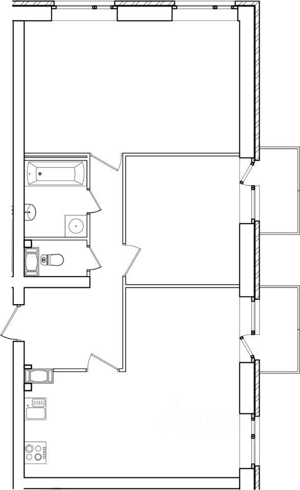 2-комн. квартира, 70,4 м², в Малоэтажный ЖК «Итальянский квартал»