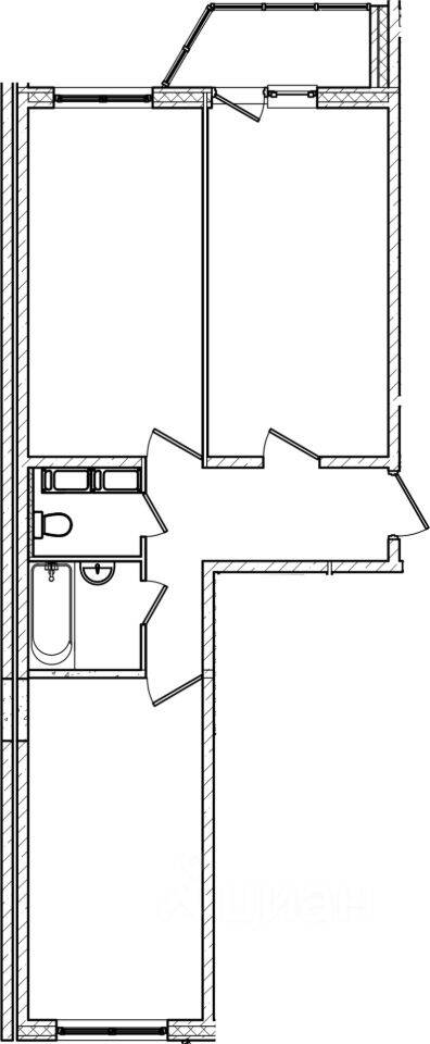 Планировка 2 комнатной квартиры, 60.3 м², в «ТриДевяткино царство»
