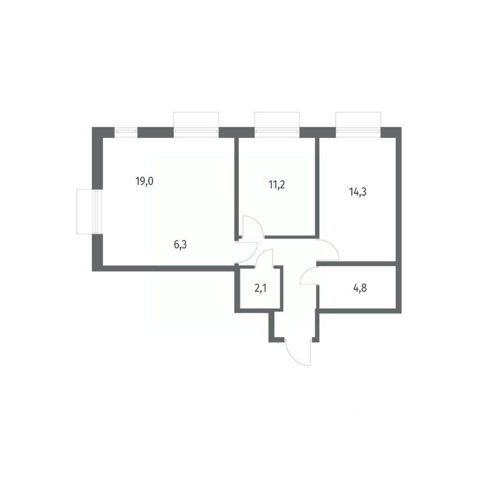 2-комн. квартира, 65,1 м², в ЖК Парусная 1