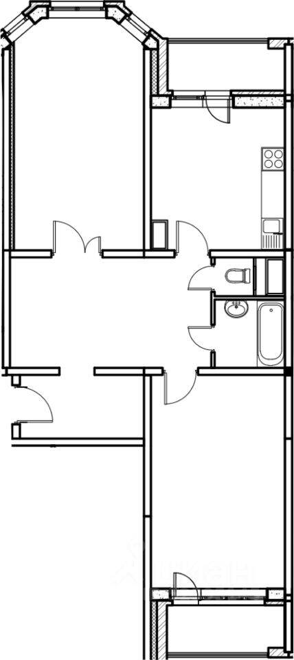 Планировка 2 комнатной квартиры, 73.9 м², в «Шепчинки»