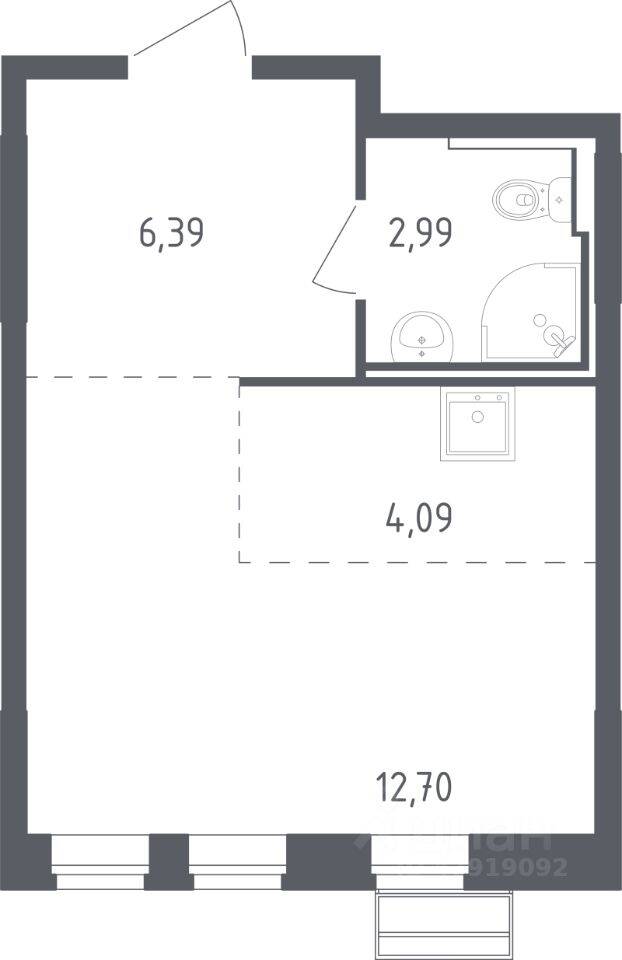 Квартира-студия, 25,9 м², в ЖК Рублевский Квартал