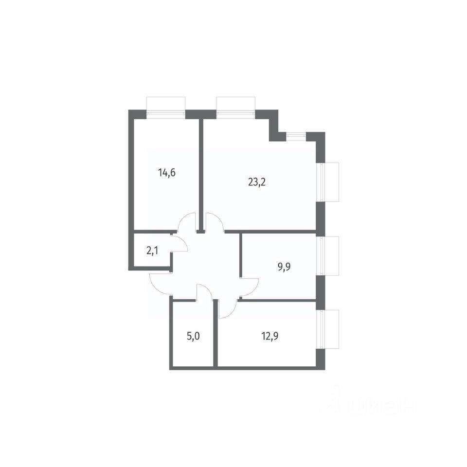 3-комн. квартира, 77 м², в ЖК Парусная 1