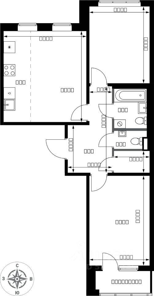 3-комн. квартира, 65,3 м², в ЖК 1-й Ясеневский