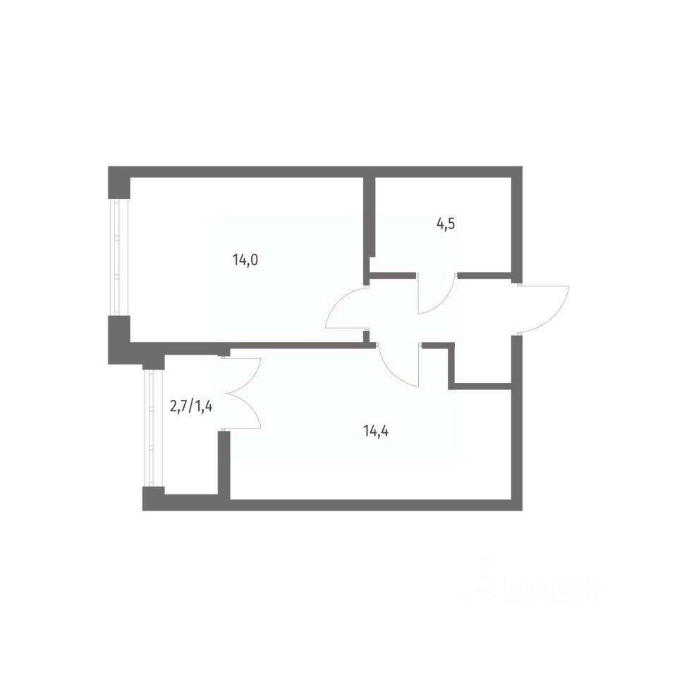 1-комн. квартира, 38,4 м², в ЖК NEWПИТЕР