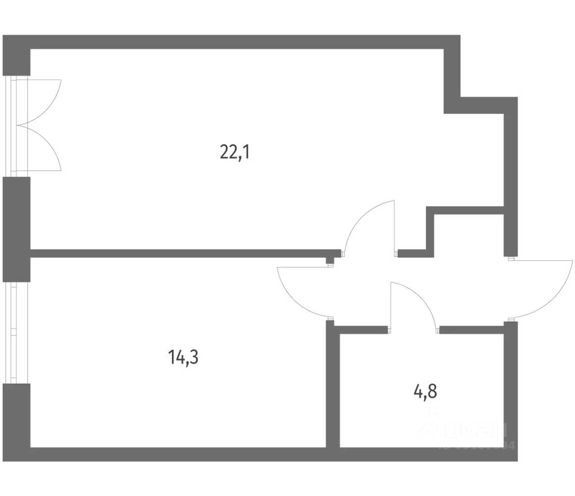 1-комн. квартира, 45 м², в ЖК NEWПИТЕР