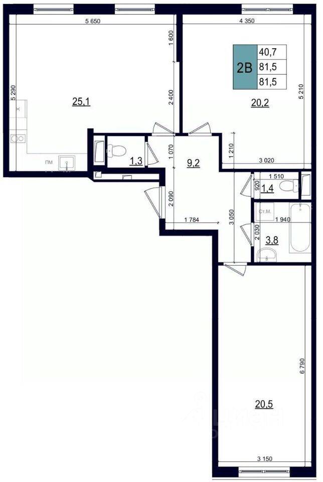 2-комн. квартира, 81,5 м², в ЖК «Одинцово сити»