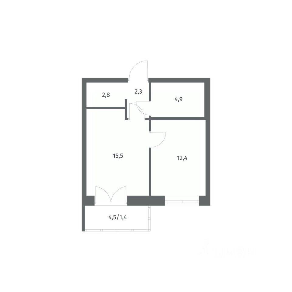 1-комн. квартира, 39,31 м², в ЖК NEWПИТЕР