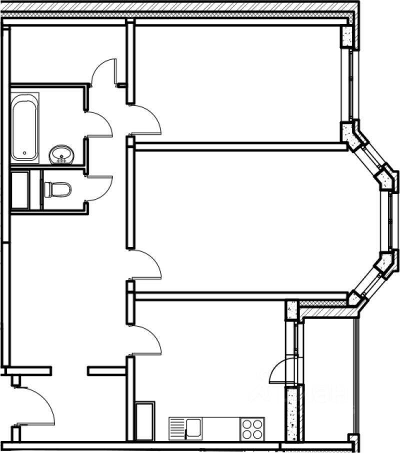 Планировка 2 комнатной квартиры, 72.1 м², в «Шепчинки»