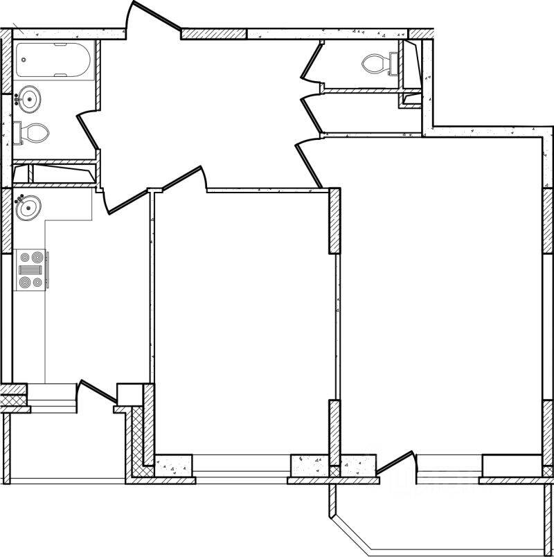 Планировка 2 комнатной квартиры, 62.9 м², в «Шепчинки»