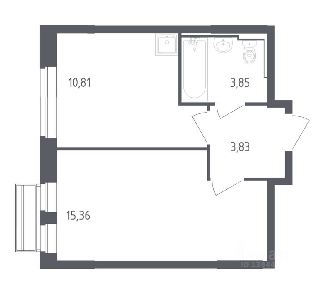 1-комн. квартира, 33,85 м², в ЖК Рублевский Квартал