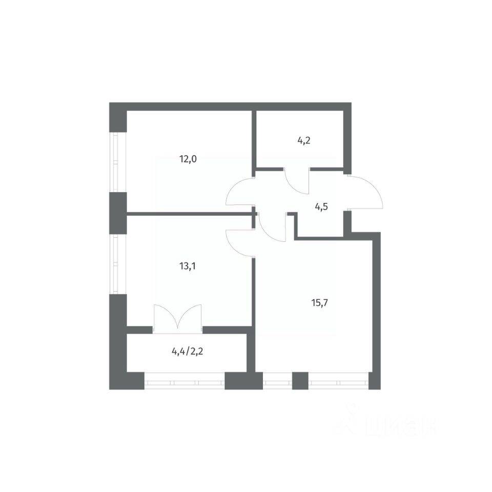 2-комн. квартира, 51,76 м², в ЖК NEWПИТЕР