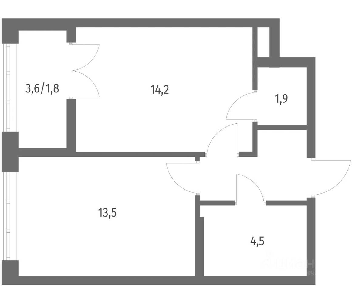 1-комн. квартира, 39,9 м², в ЖК NEWПИТЕР
