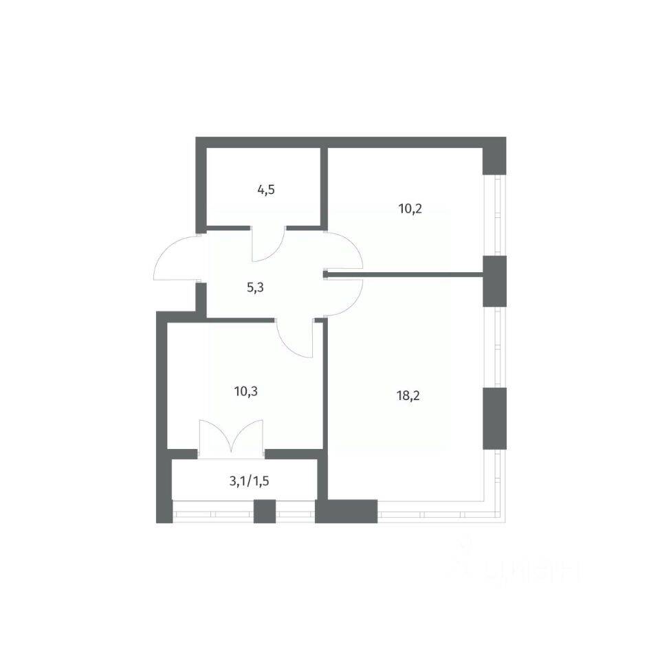 2-комн. квартира, 50,08 м², в ЖК NEWПИТЕР