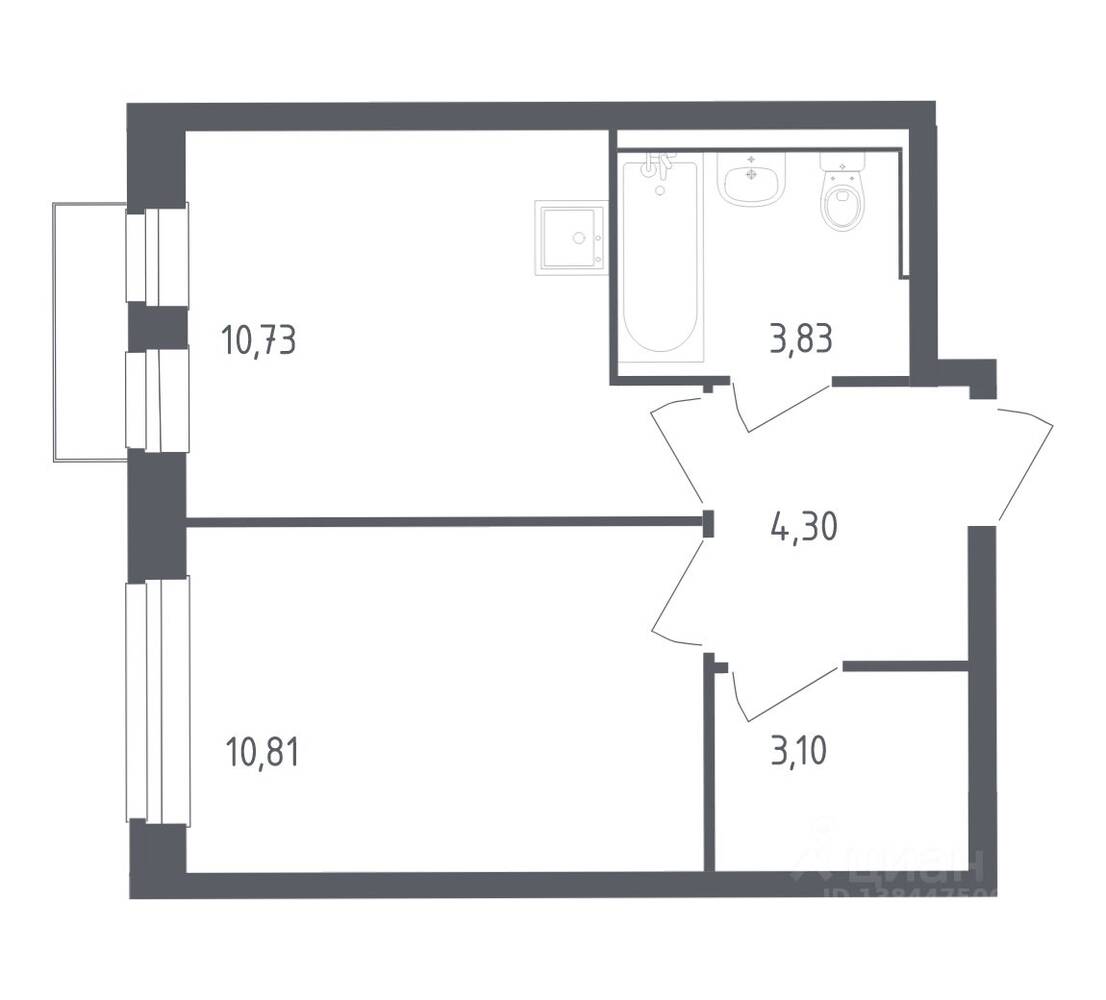 1-комн. квартира, 32 м², в ЖК Рублевский Квартал