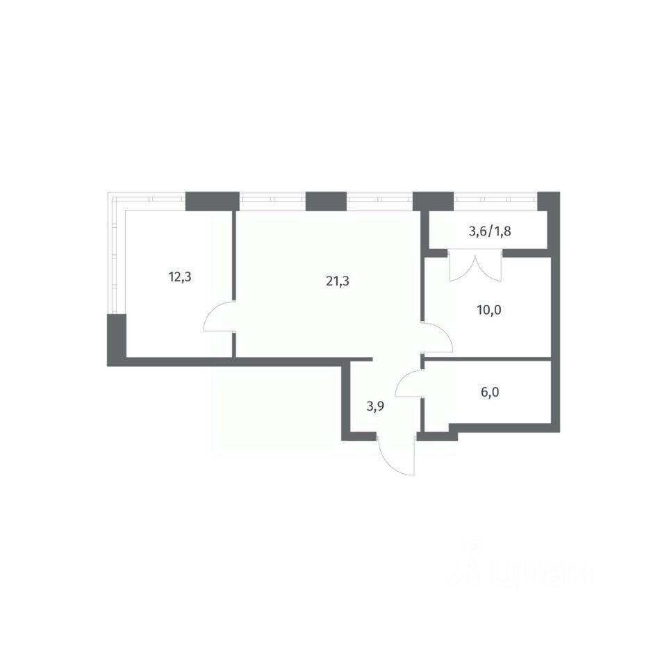 2-комн. квартира, 55,28 м², в ЖК NEWПИТЕР