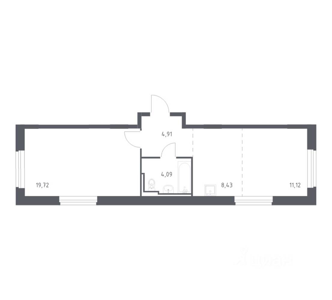 1-комн. квартира, 47,8 м², в ЖК Рублевский Квартал
