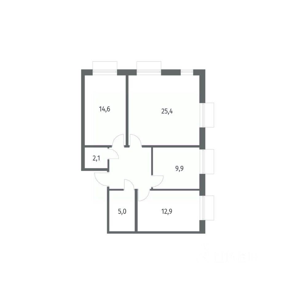 3-комн. квартира, 79,2 м², в ЖК Парусная 1