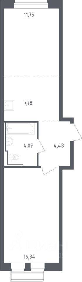 1-комн. квартира, 43,9 м², в ЖК Рублевский Квартал