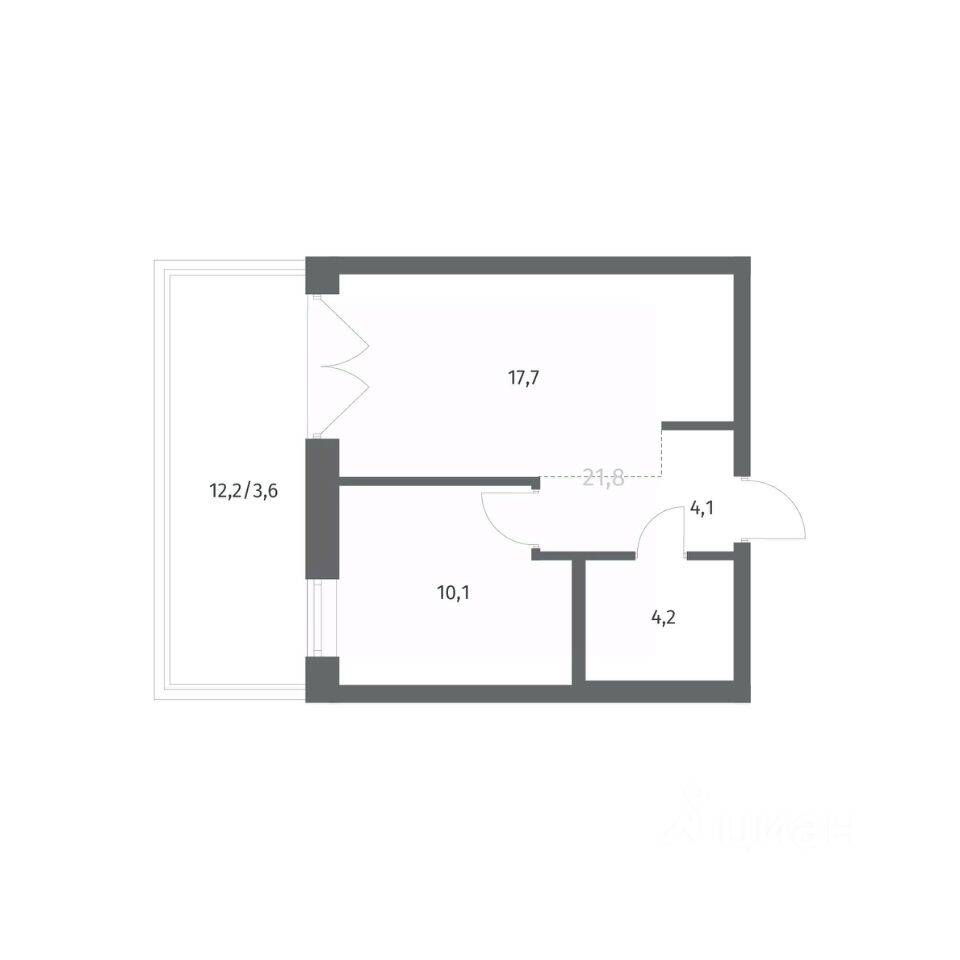 1-комн. квартира, 39,77 м², в ЖК NEWПИТЕР