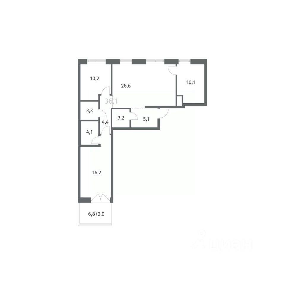 3-комн. квартира, 85,83 м², в ЖК NEWПИТЕР