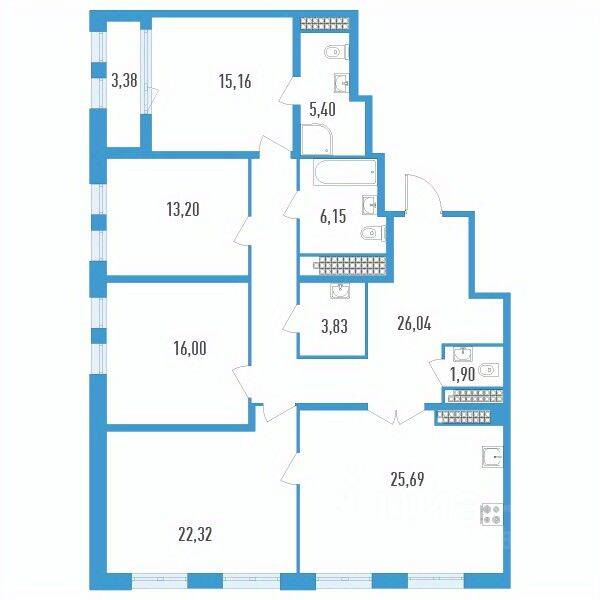 4-комн. квартира, 137,38 м², в ЖК Дефанс