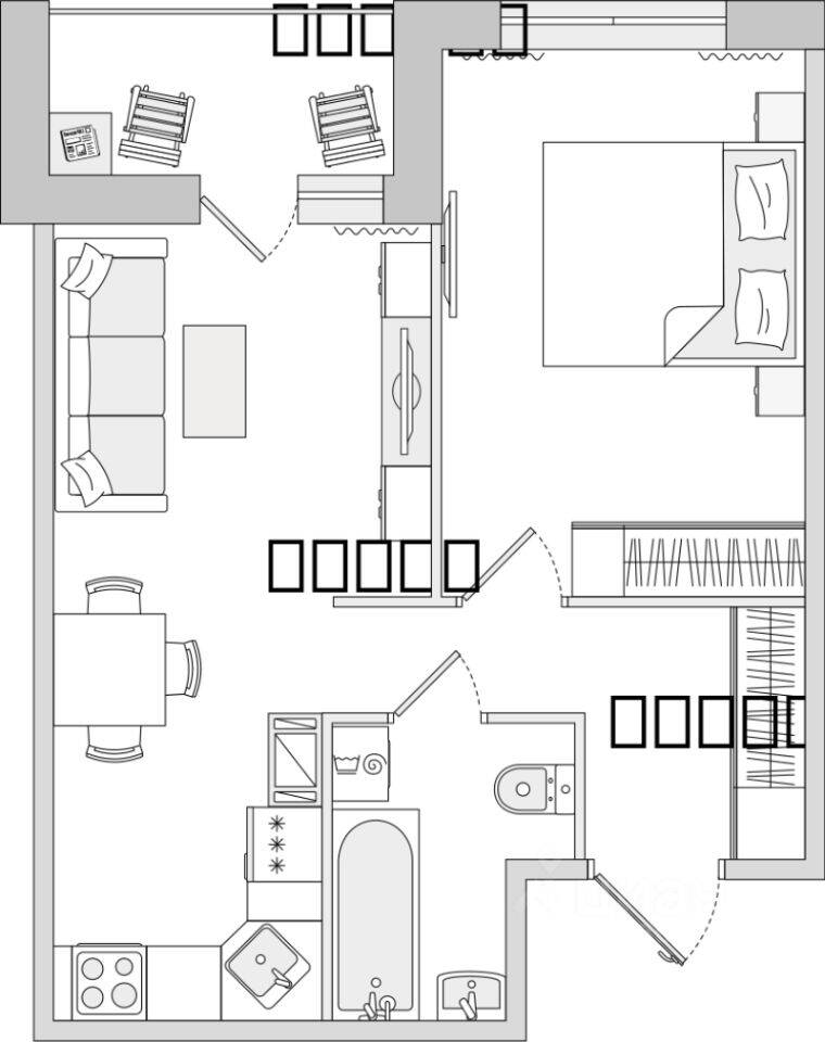 1-комн. квартира, 42,06 м², в ЖК ЦДС «Dreamline»