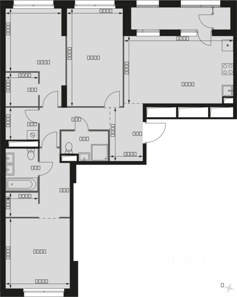 4-комн. квартира, 98,7 м², в ЖК Sky Garden