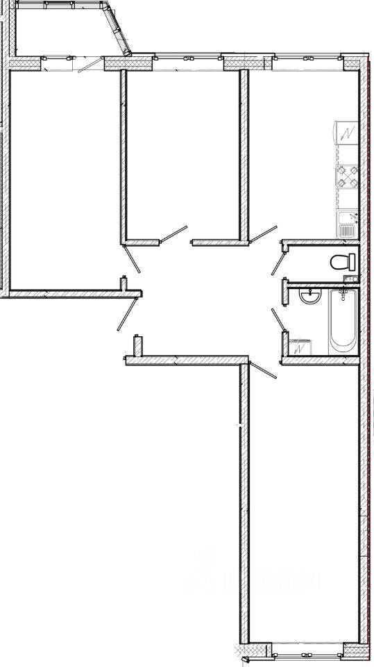 3-комн. квартира, 75,1 м², в ЖК «ТриДевяткино царство»
