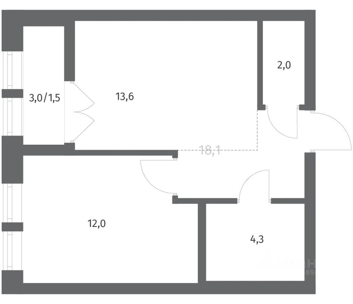 1-комн. квартира, 38,01 м², в ЖК NEWПИТЕР