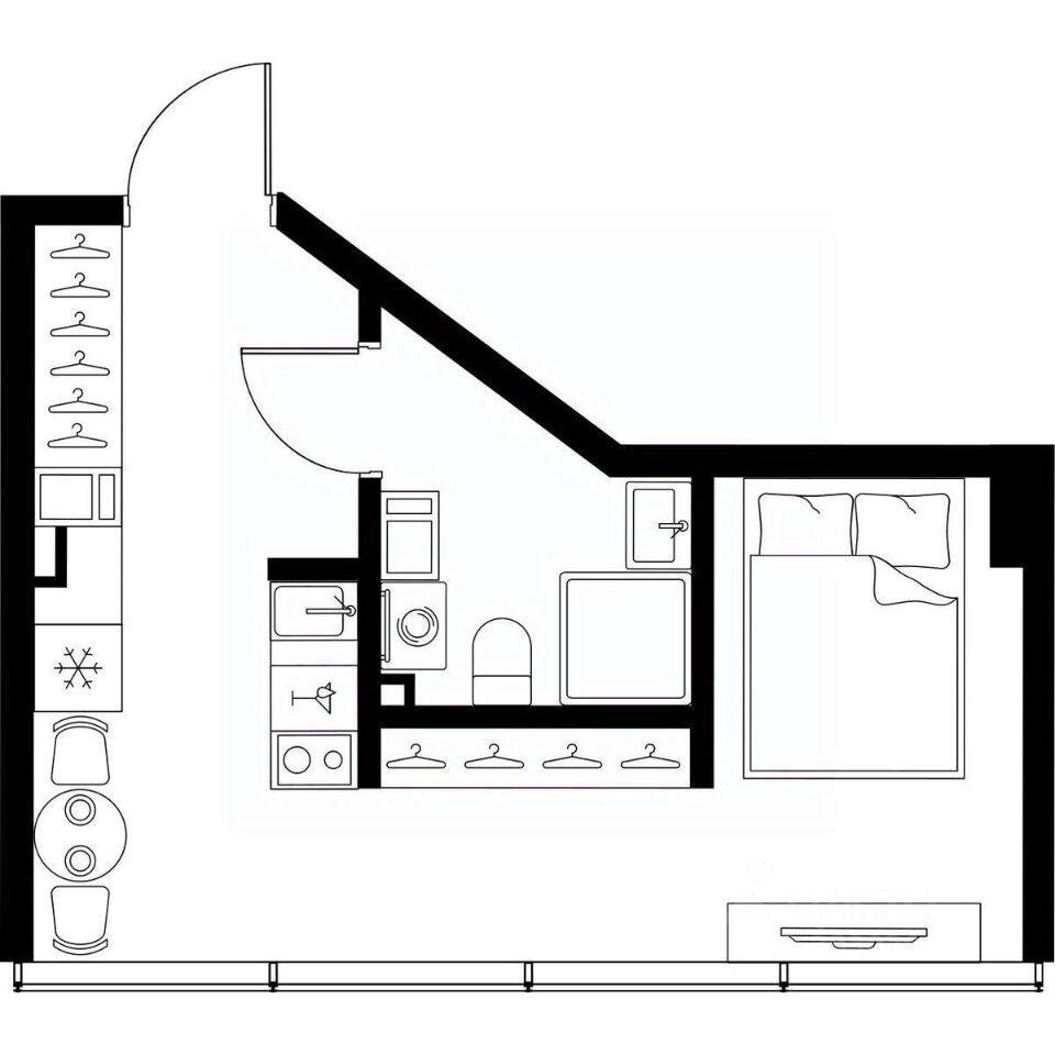 Квартира-студия, 26,9 м², в Апарт-комплекс МОСКО