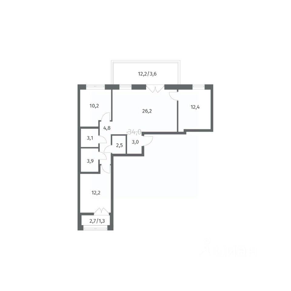 3-комн. квартира, 83,38 м², в ЖК NEWПИТЕР