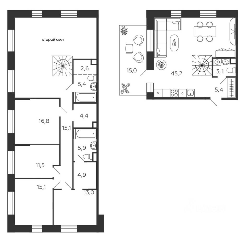 4-комн. квартира, 153,3 м², в ЖК Жилой квартал Shagal