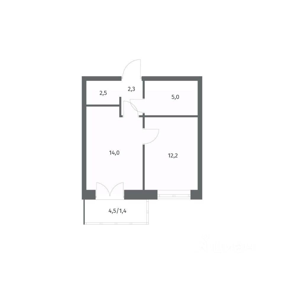 1-комн. квартира, 37,47 м², в ЖК NEWПИТЕР