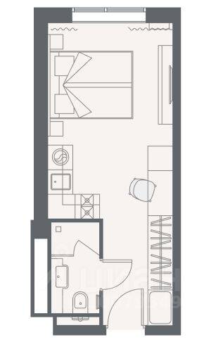 Квартира-студия, 21,64 м², в Апарт-комплекс YE'S Primorsky