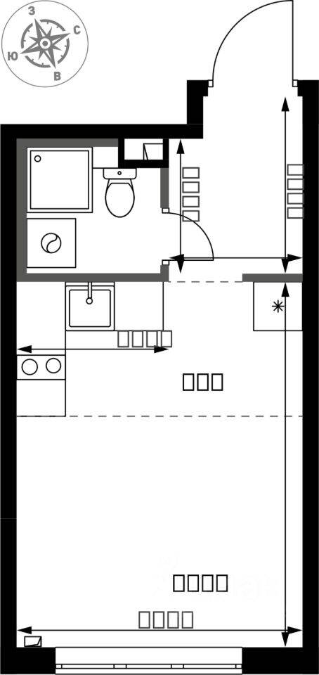 Квартира-студия, 21,5 м², в ЖК 1-й Химкинский